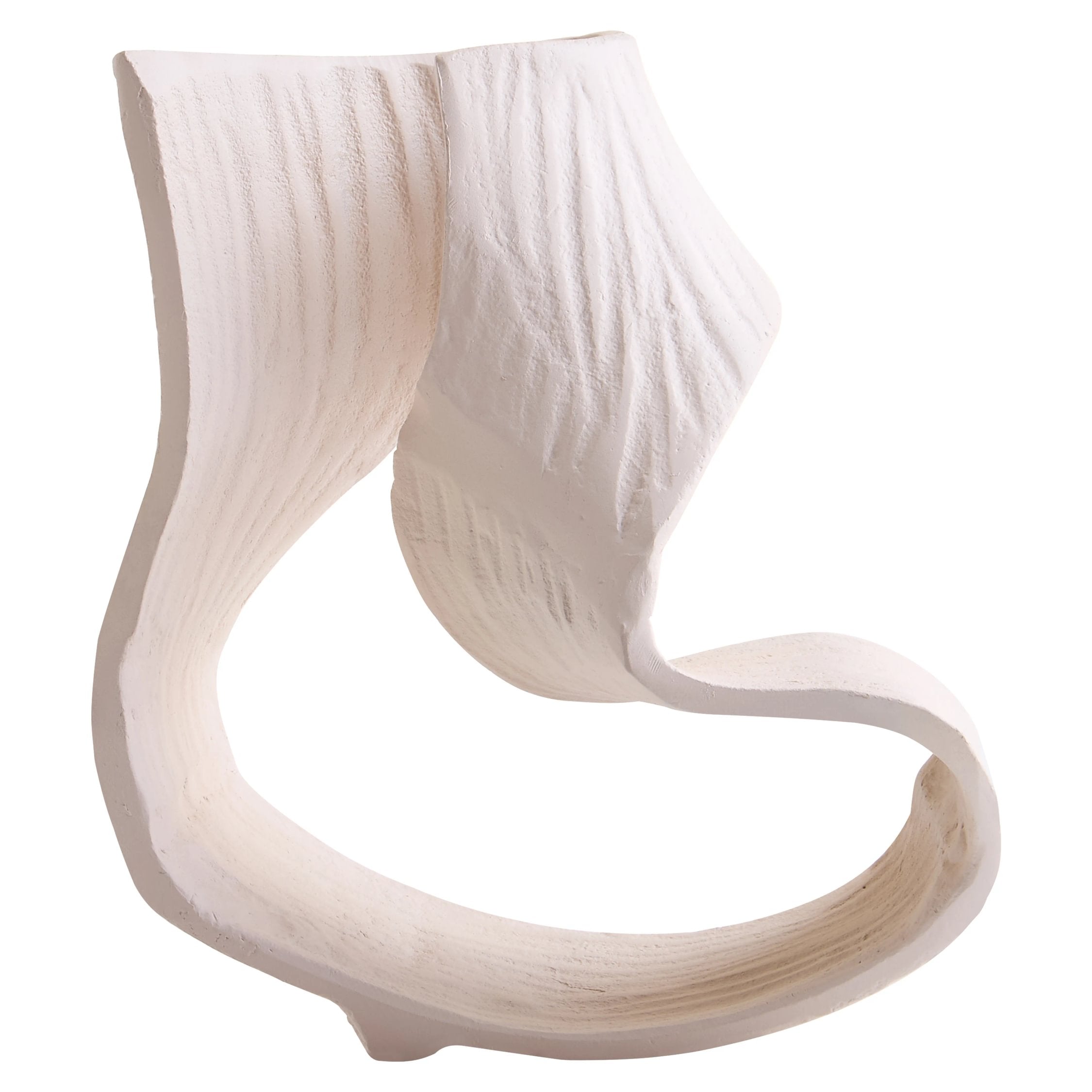 Atelier Small Cream Aluminium Abstract Swirl Sculpture