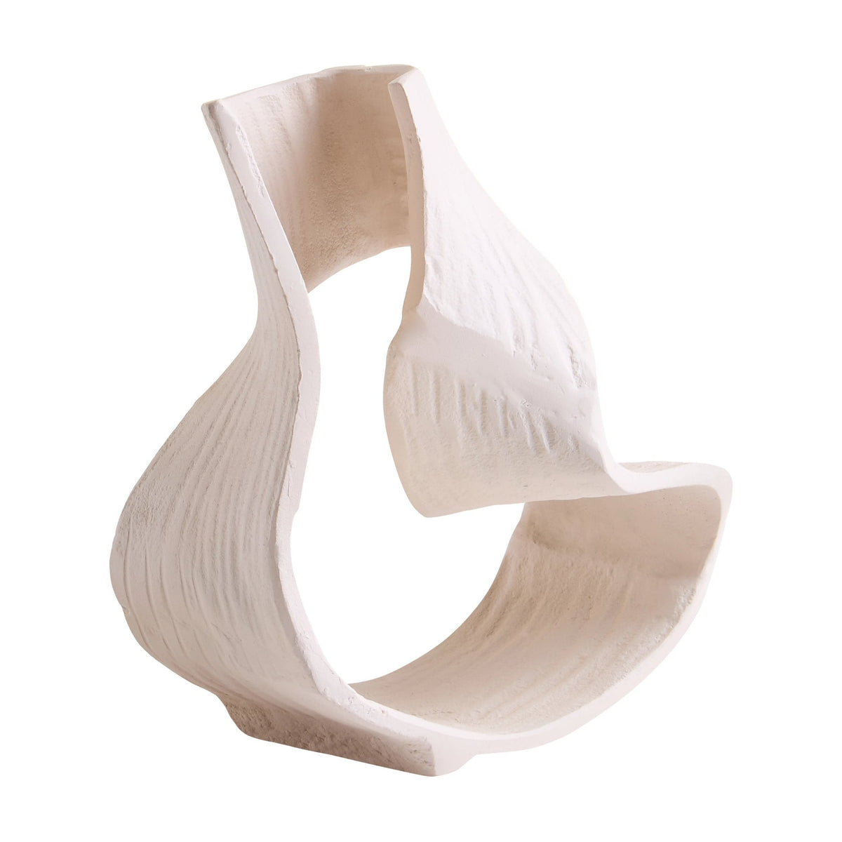 Atelier Small Cream Aluminium Abstract Swirl Sculpture