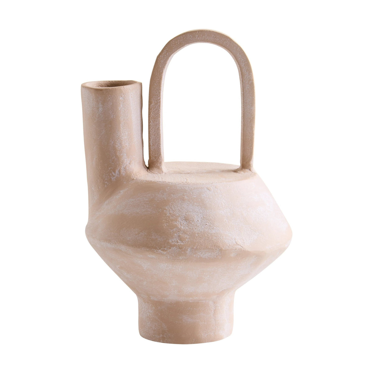 Chalk Small Beige Whitewash Textured Aluminium Vase