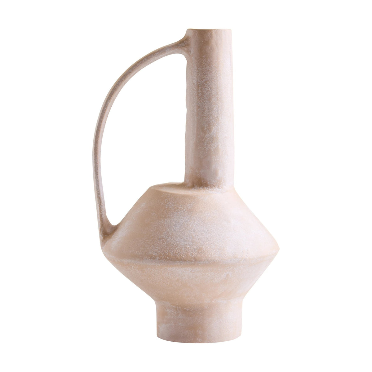 Chalk Large Beige Whitewash Textured Aluminium Vase
