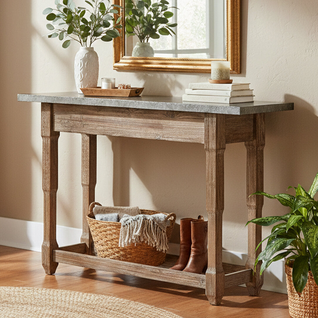 Rosado Antique Wood Finish Console Table