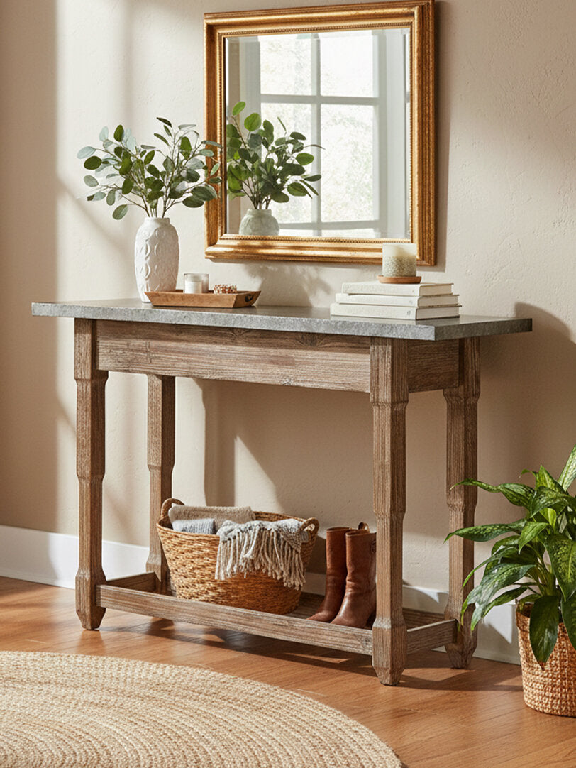 Rosado Antique Wood Finish Console Table
