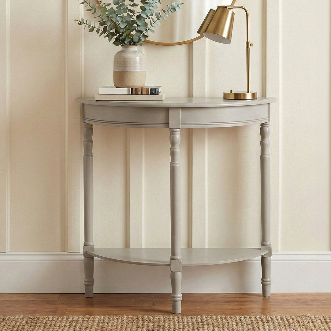 Donata Grey Putty Pine Wood Console Table