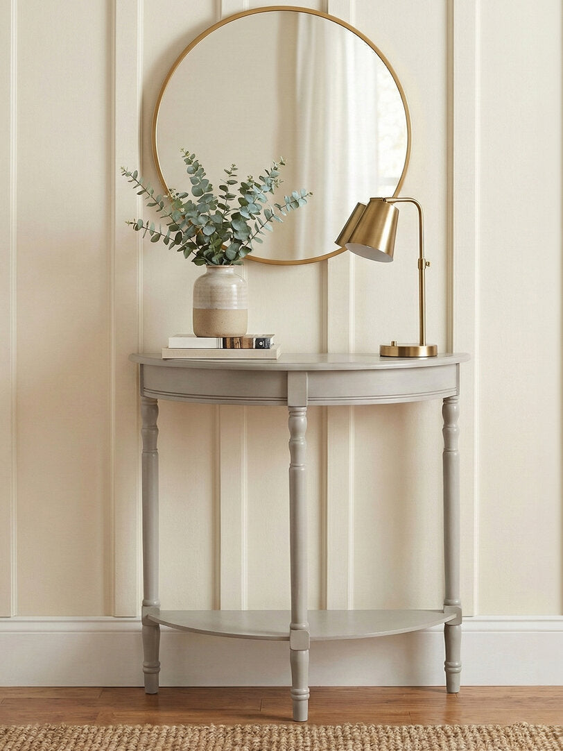 Donata Grey Putty Pine Wood Console Table
