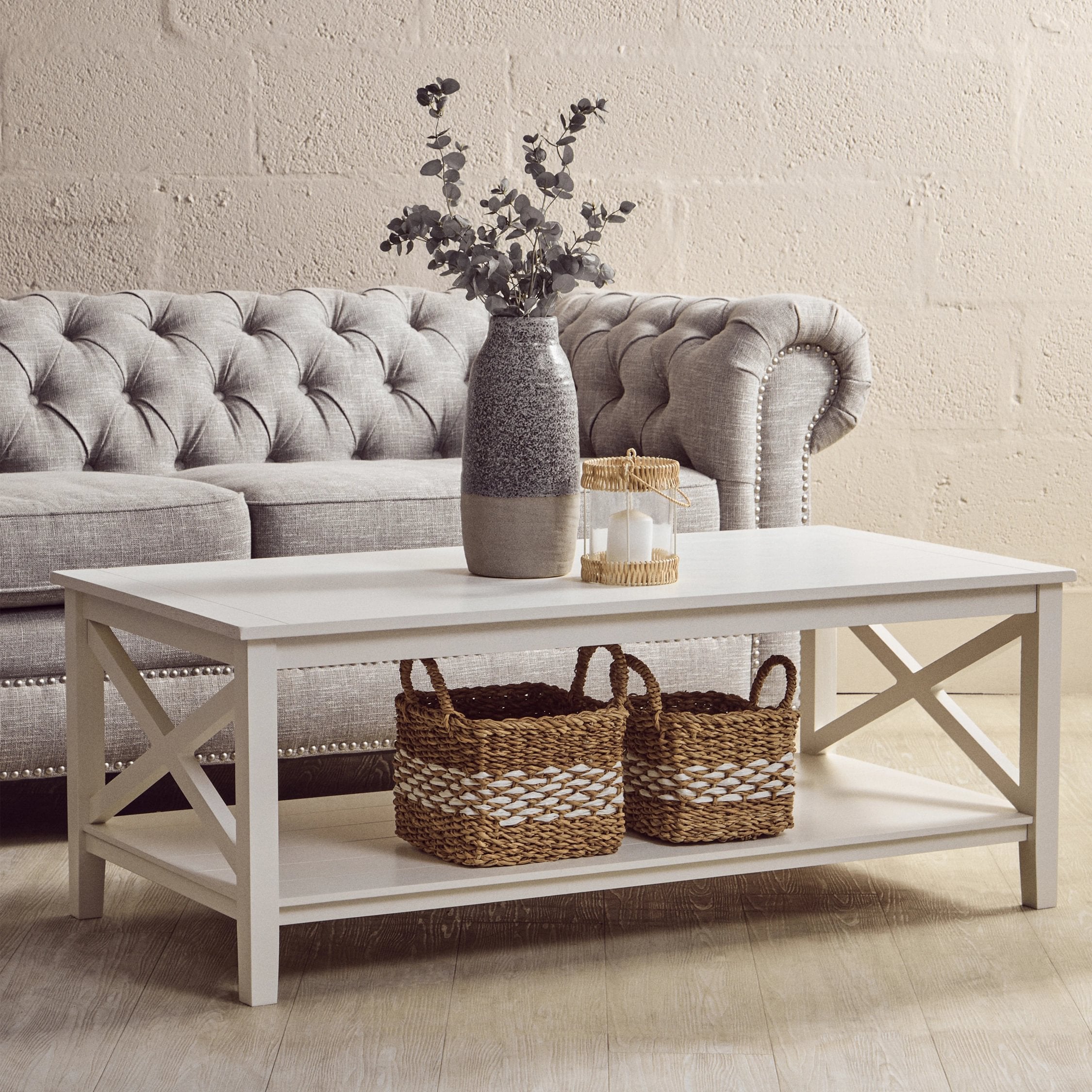 Chelsea White Rectangular Wood Coffee Table