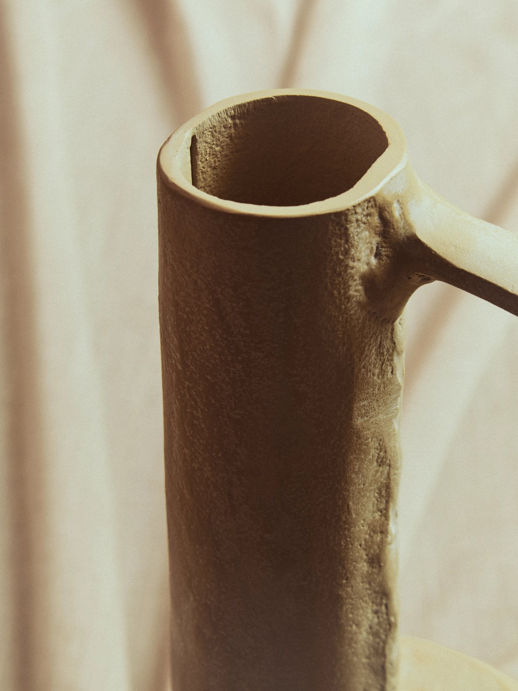Chalk Large Beige Whitewash Textured Aluminium Vase