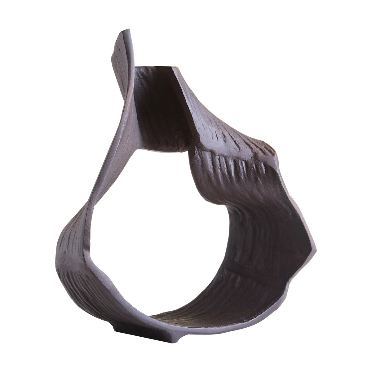 Atelier Large Brown Aluminium Abstract Swirl Sculpture
