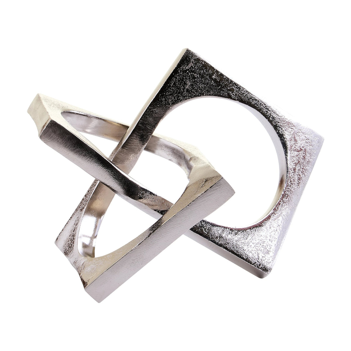Atelier Silver Finish Aluminium Square Knot Sculpture
