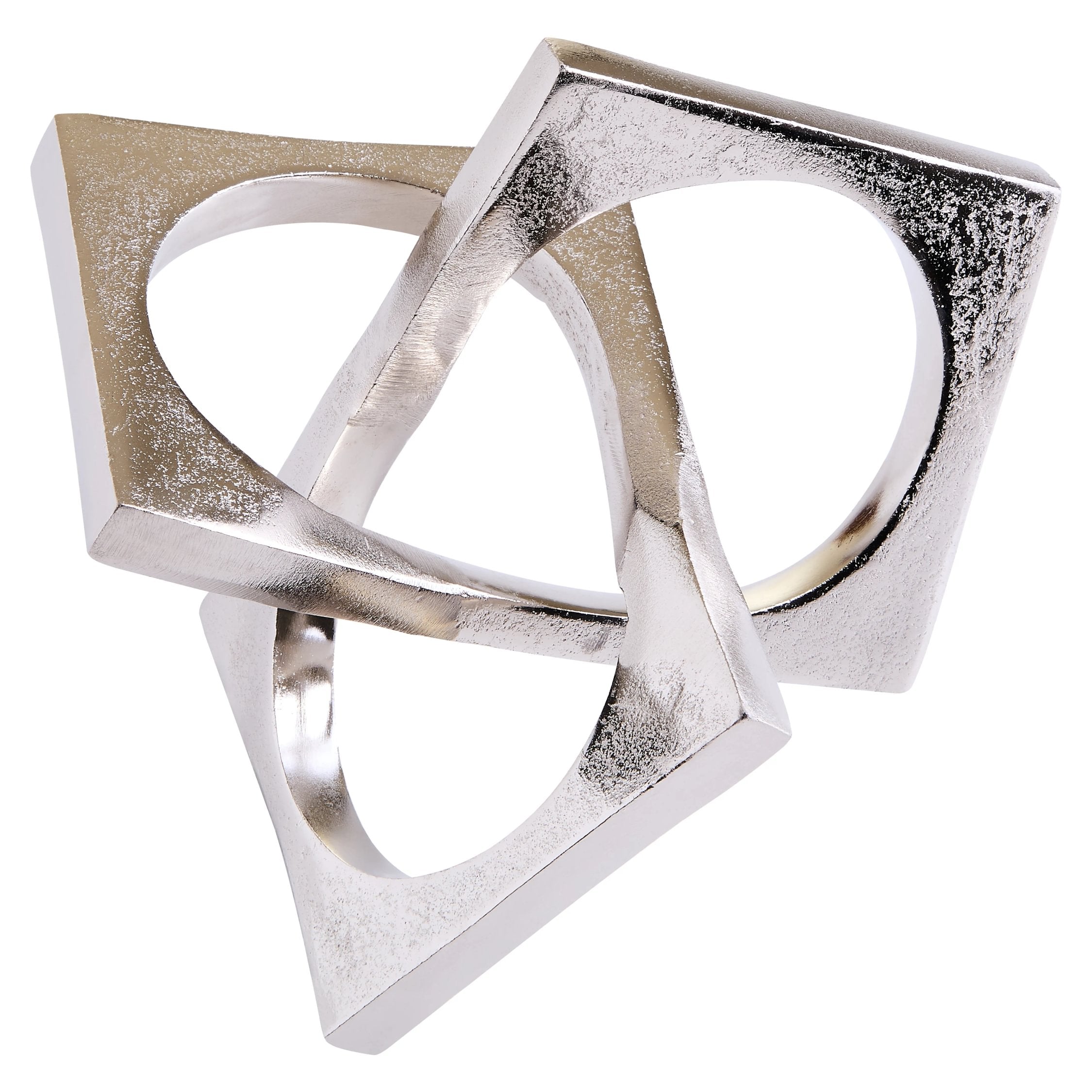 Atelier Silver Finish Aluminium Square Knot Sculpture