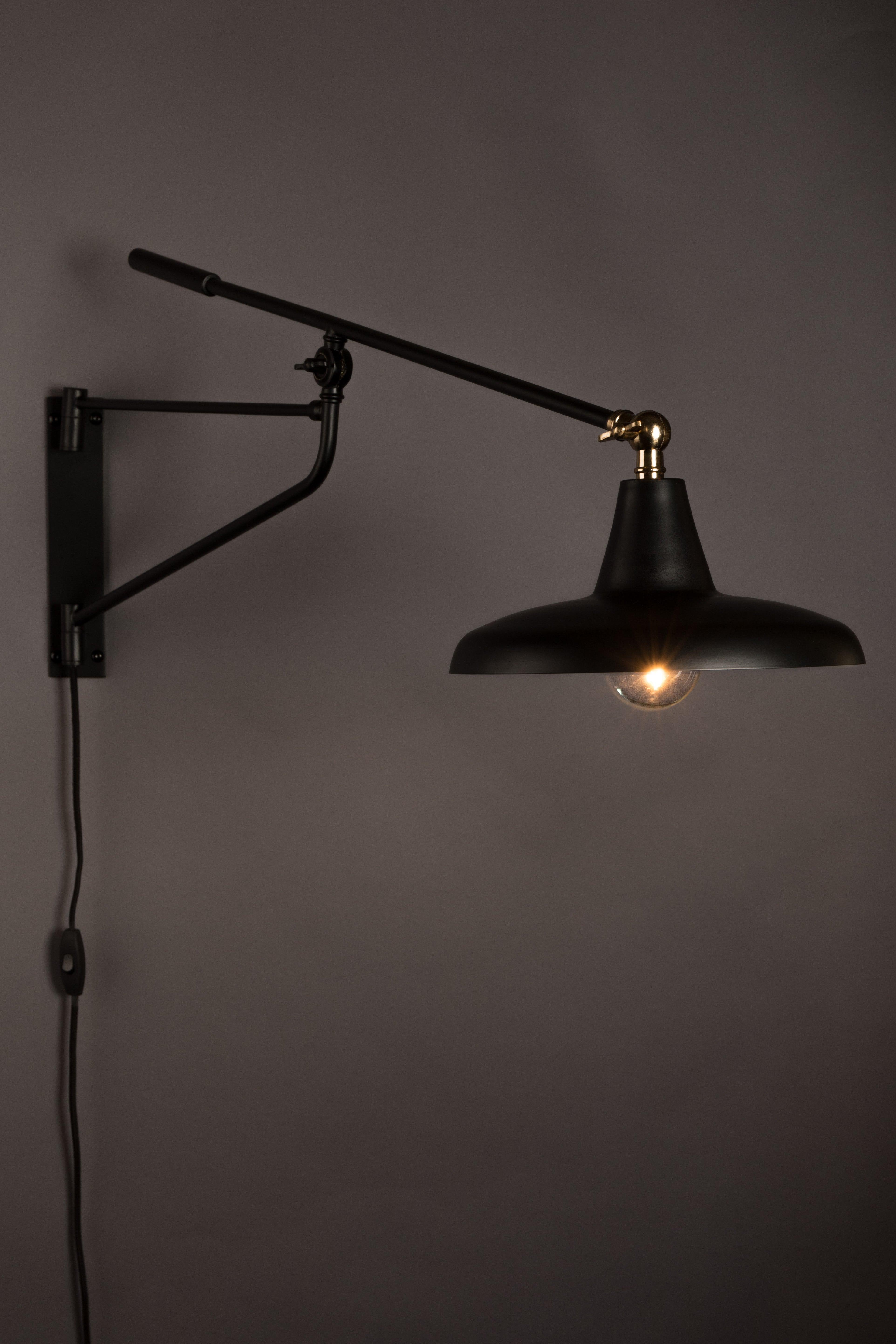 Dutchbone Hector Black Adjustable Wall Light