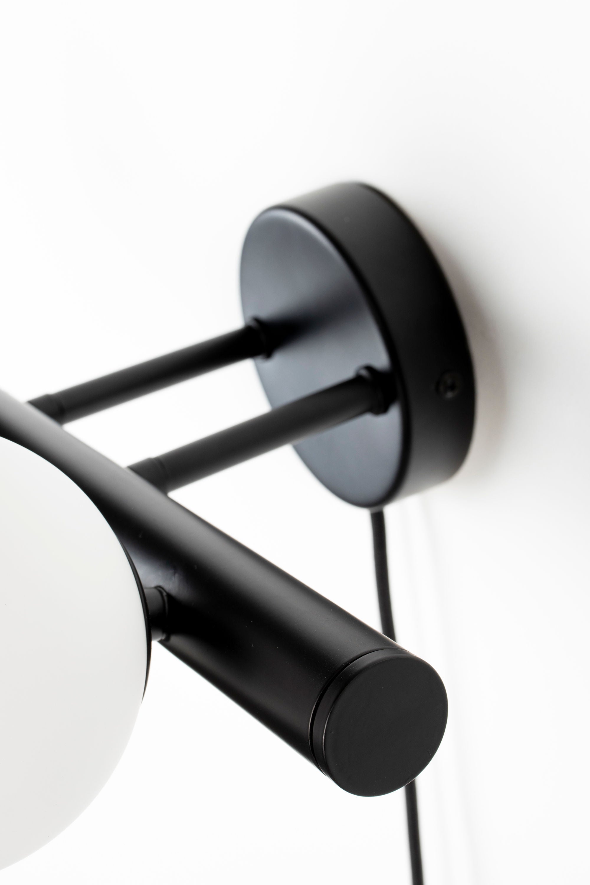 Monica White Glass Orb Wall Light