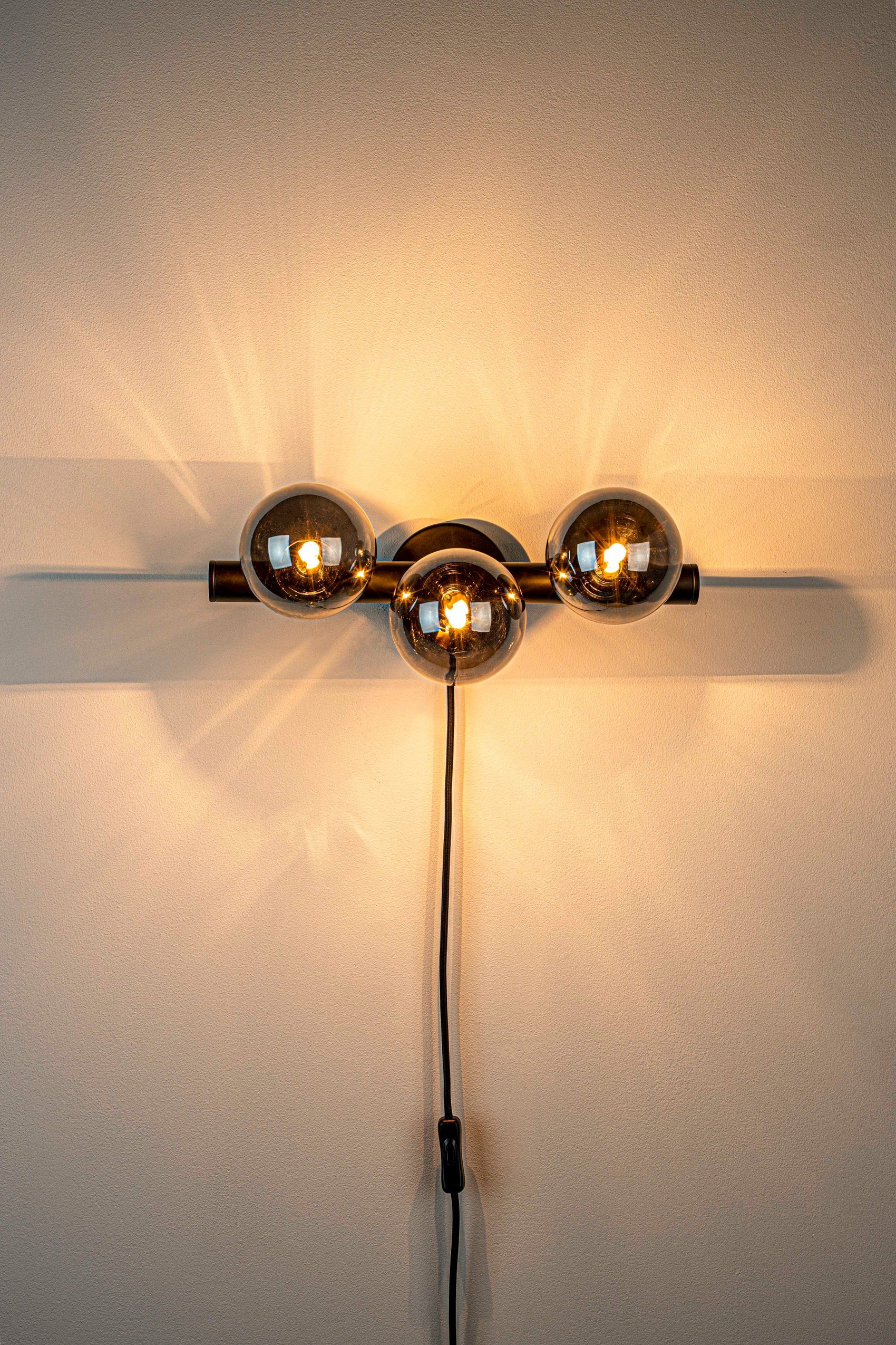 Monica Smoked Glass Orb Wall Light