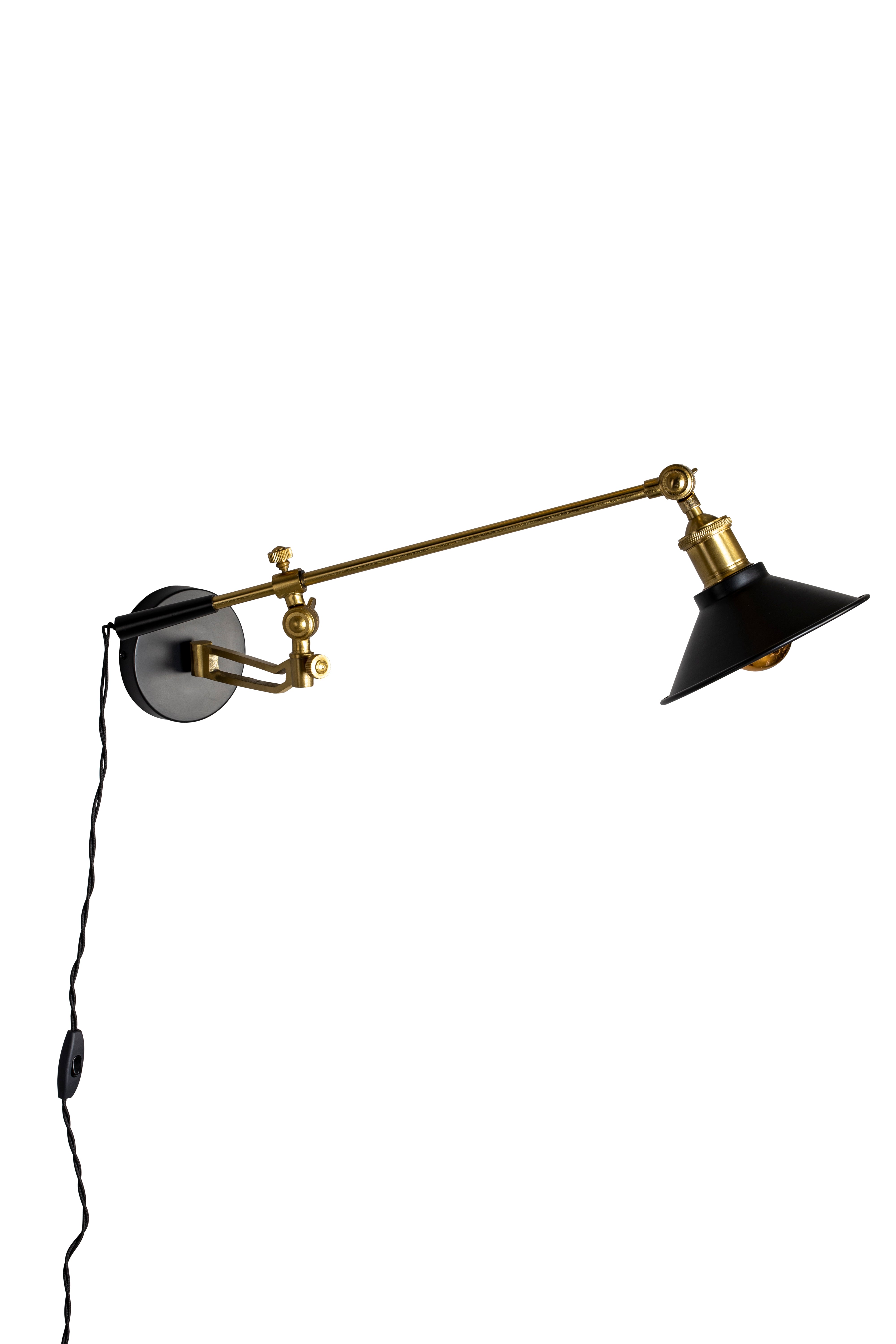 Dutchbone Penelope Brass & Black Wired Wall Lamp