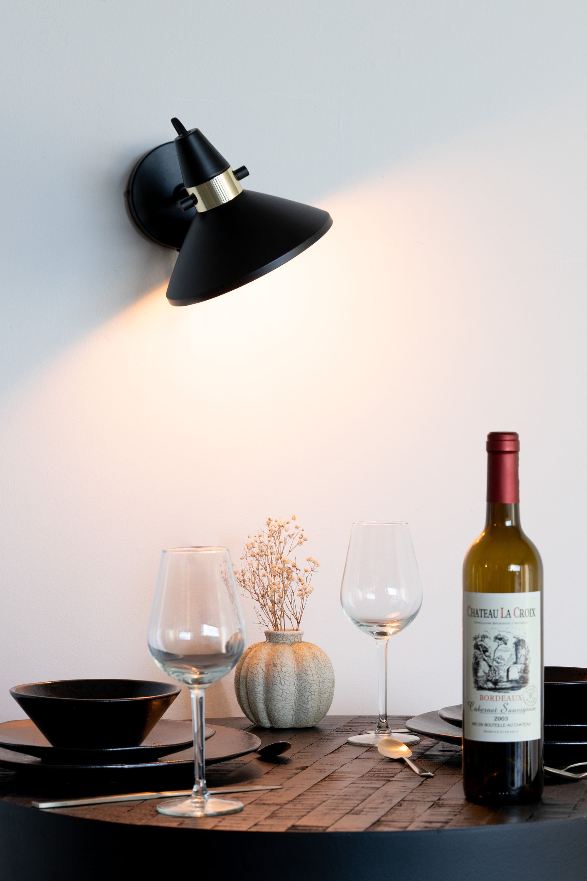 Jona Black & Gold Wall Light