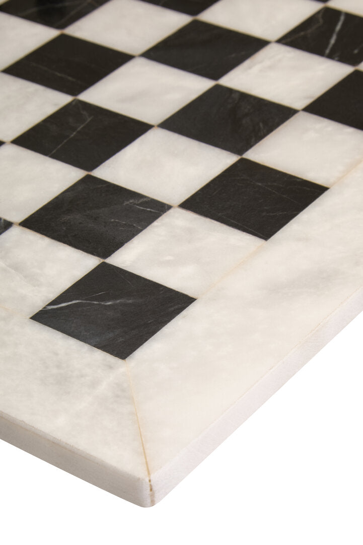 Eleri Carved White & Black Large Marble Chess Set - CLEARANCE