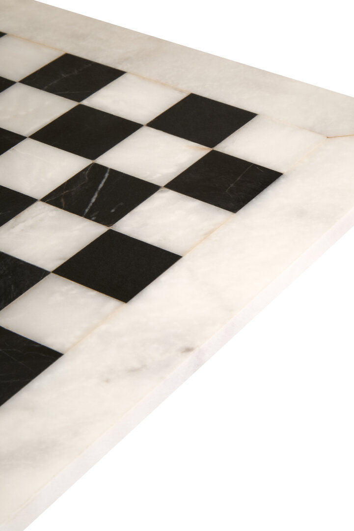 Eleri Carved White & Black Large Marble Chess Set