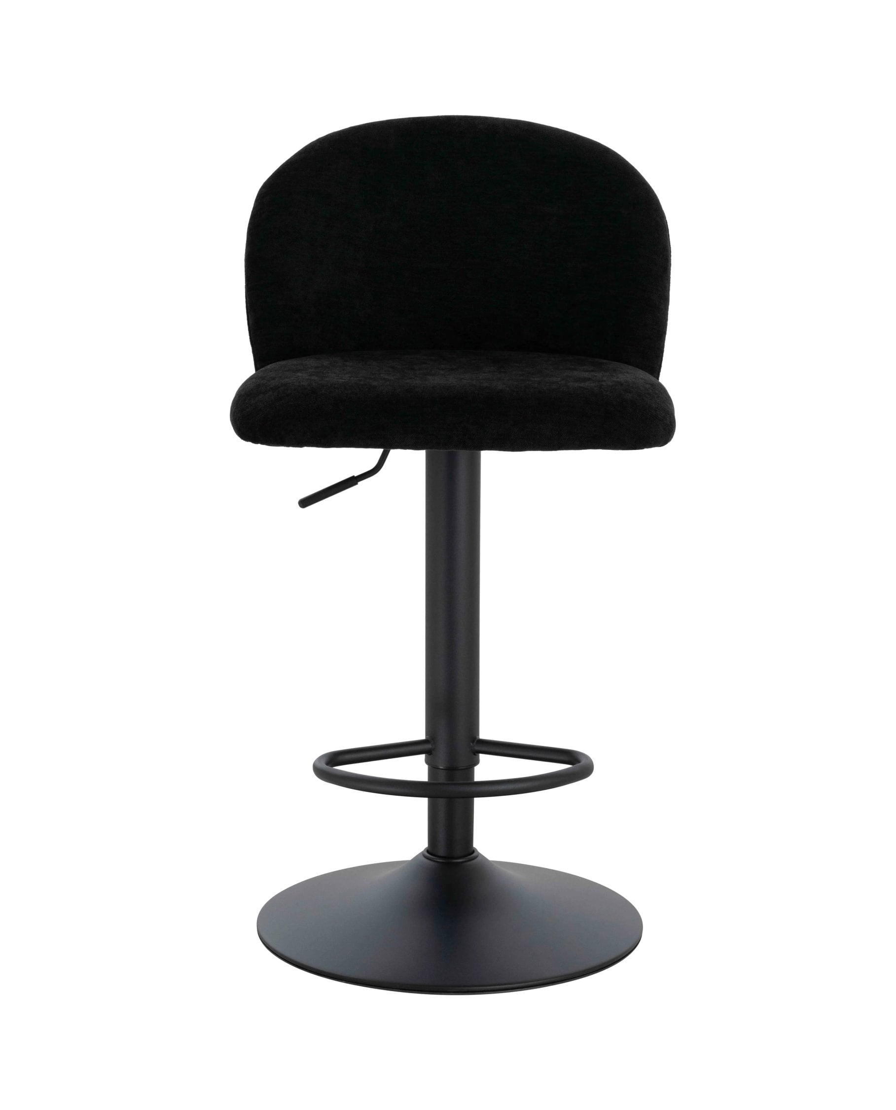 Set of 2 Henley Black Chenille Curved Bar Stools