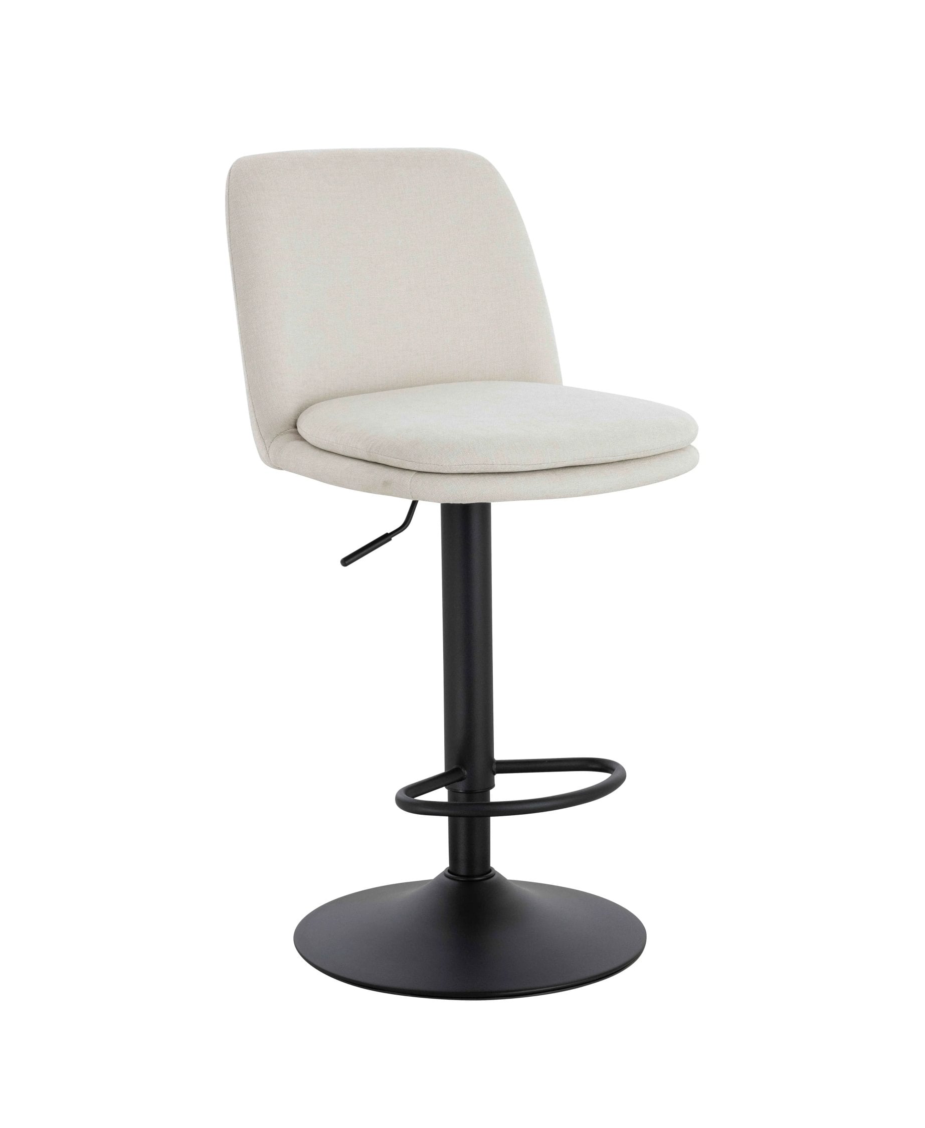 Set of 2 Henley Beige Chenille Cushioned Bar Stools