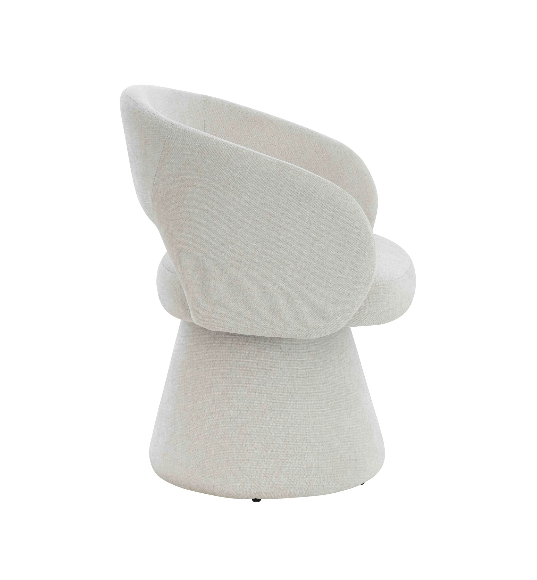 Henley Beige Chenille Curved Swivel Dining Chair