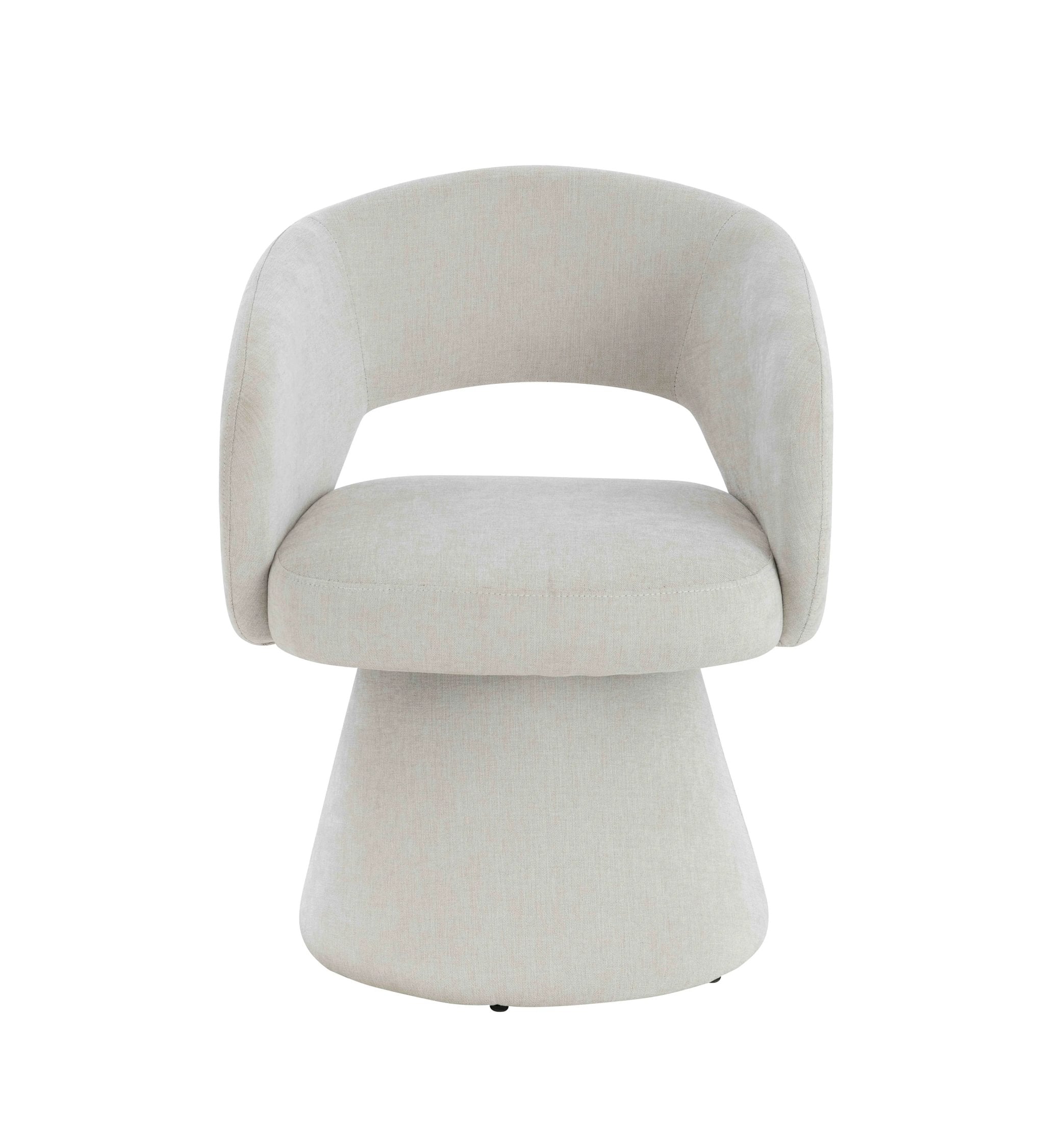 Henley Beige Chenille Curved Swivel Dining Chair