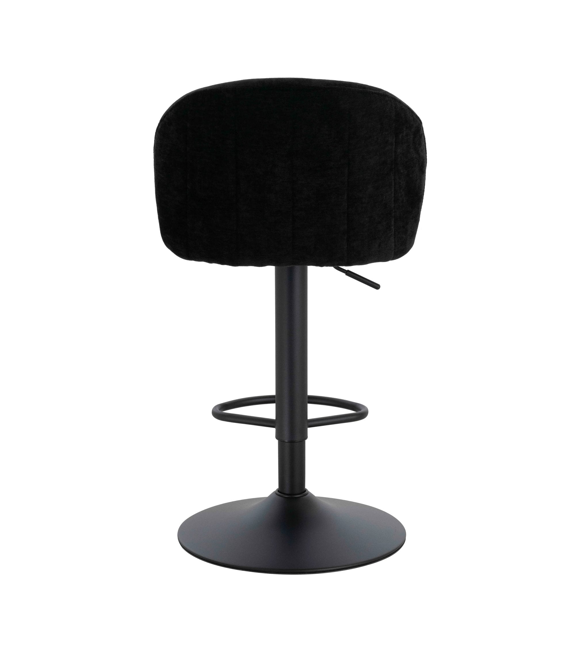 Set of 2 Henley Black Chenille Curved Bar Stools