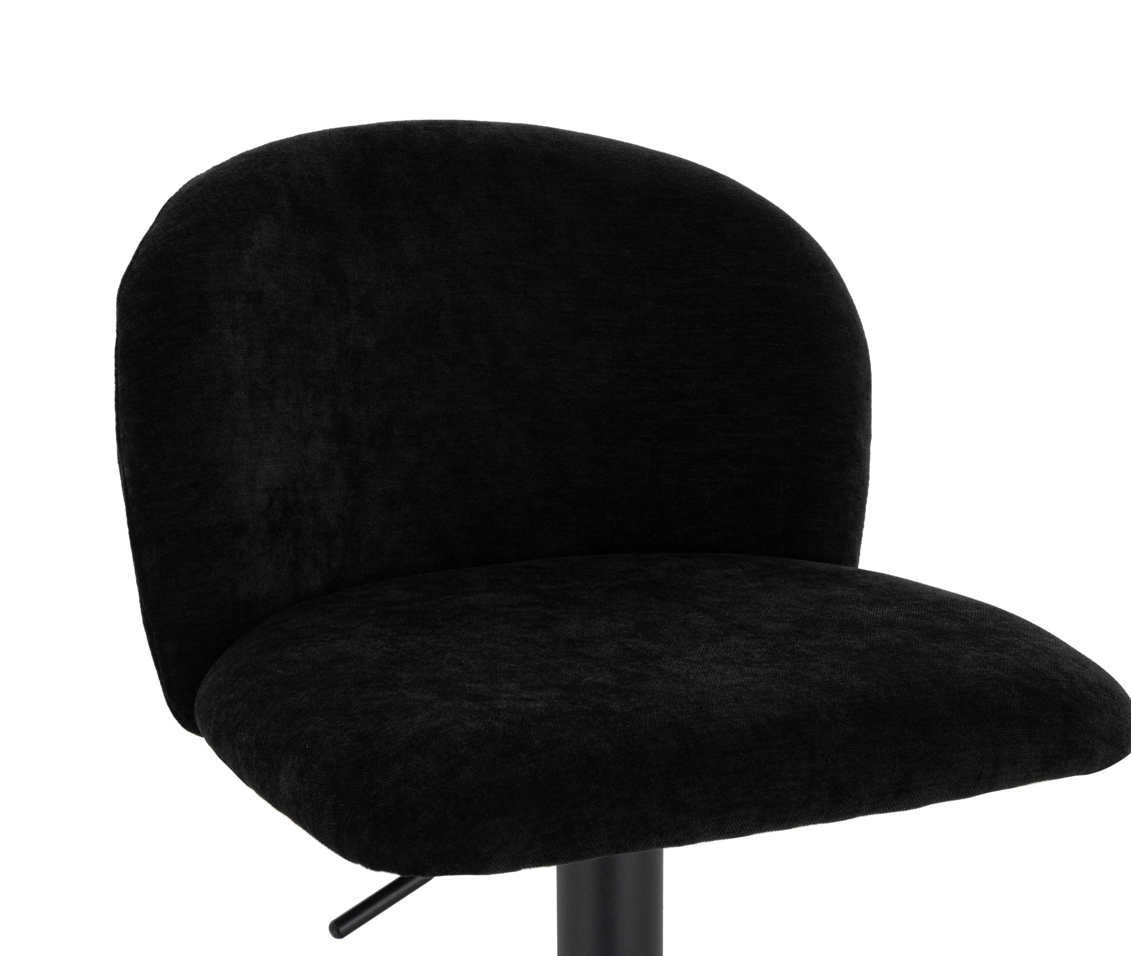 Set of 2 Henley Black Chenille Curved Bar Stools