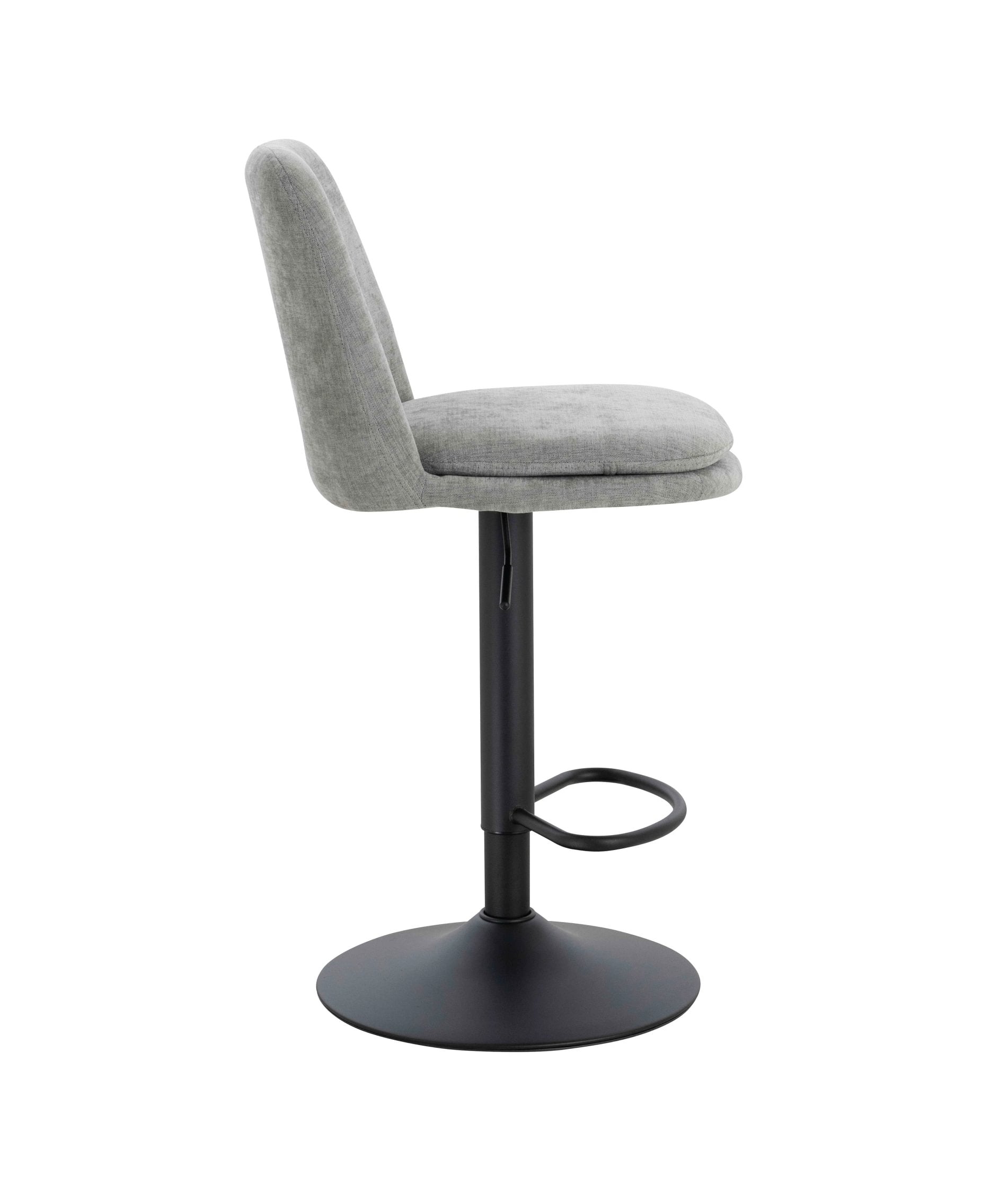 Set of 2 Henley Light Grey Chenille Cushioned Bar Stools