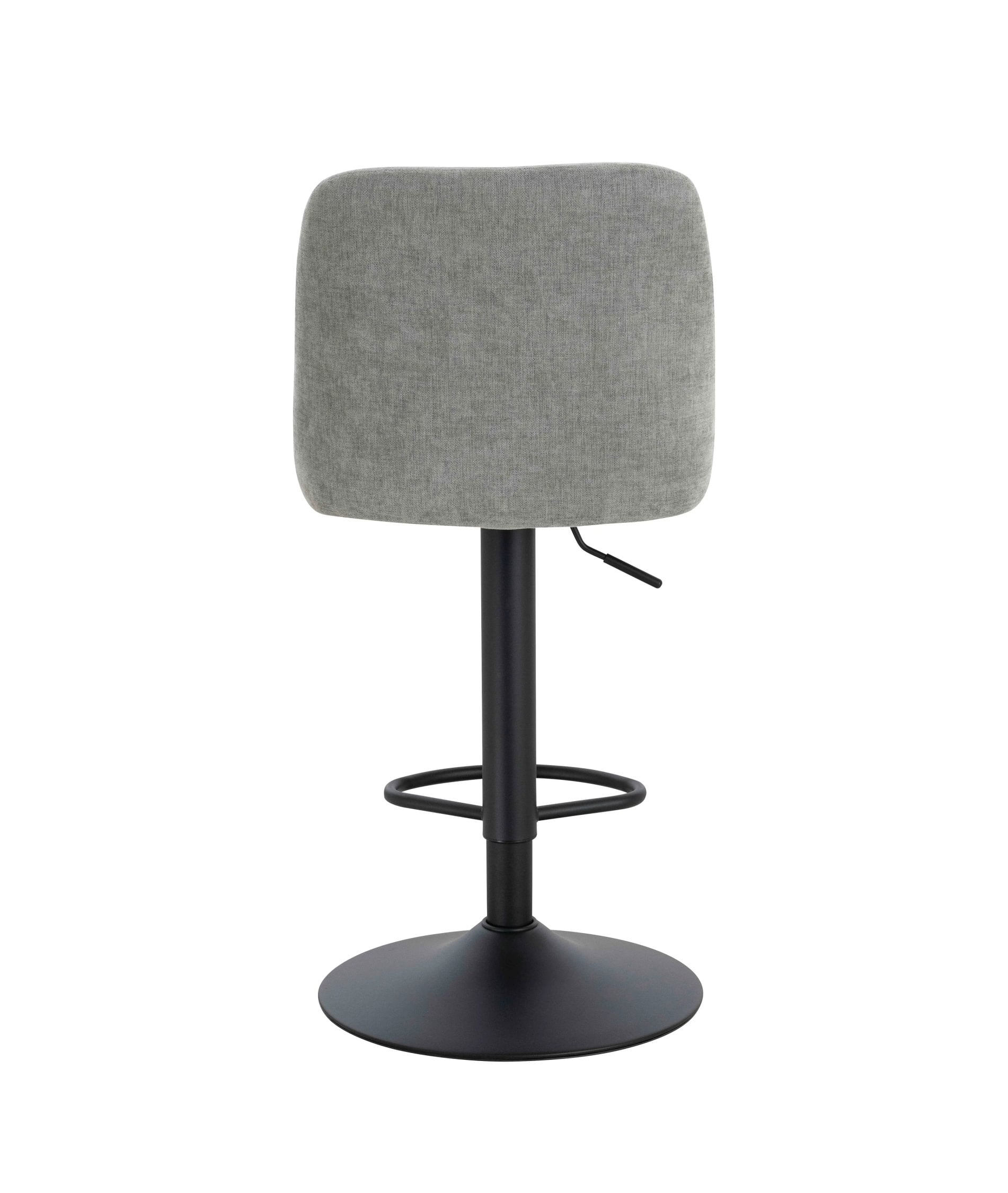 Set of 2 Henley Light Grey Chenille Cushioned Bar Stools
