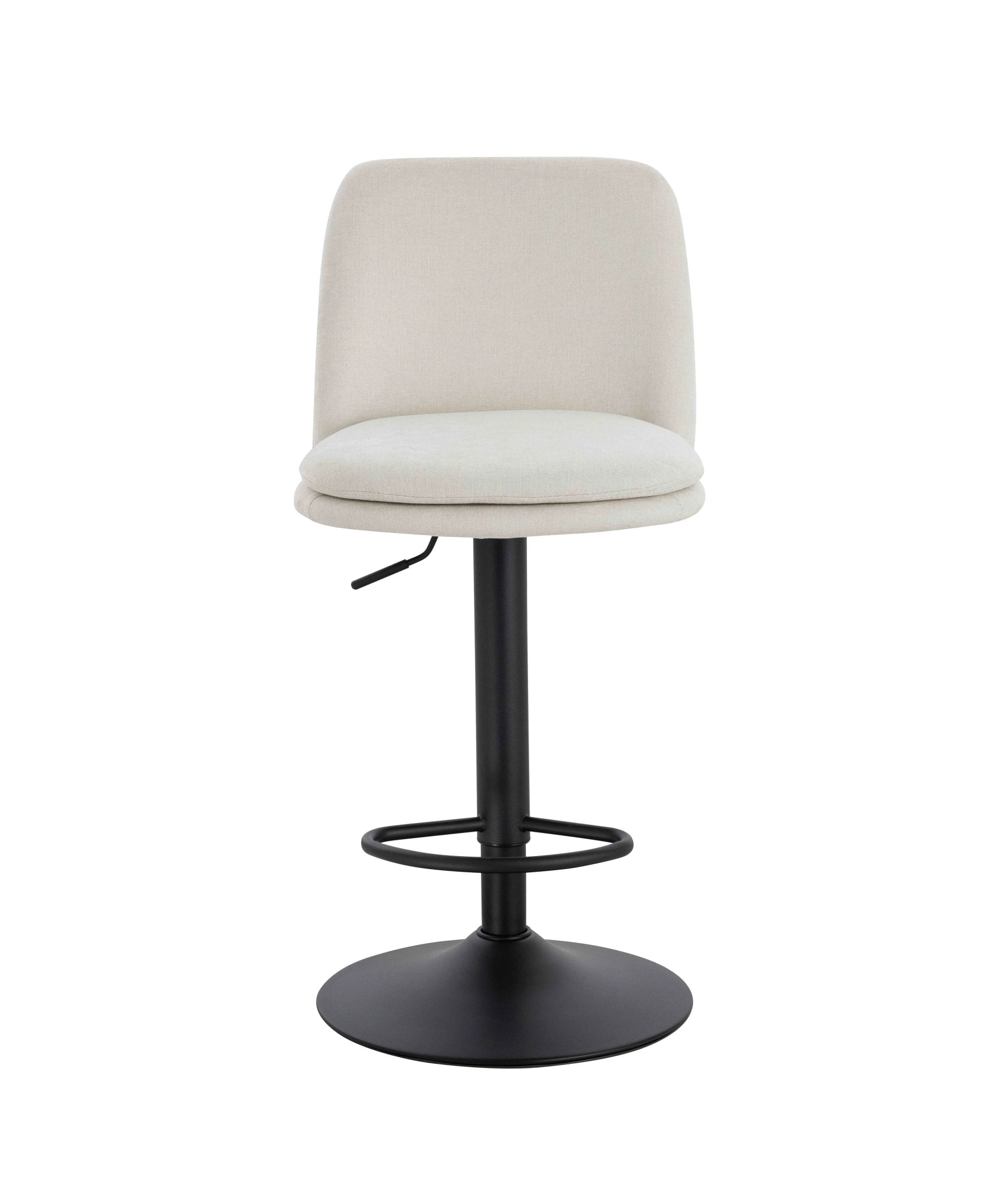 Set of 2 Henley Beige Chenille Cushioned Bar Stools