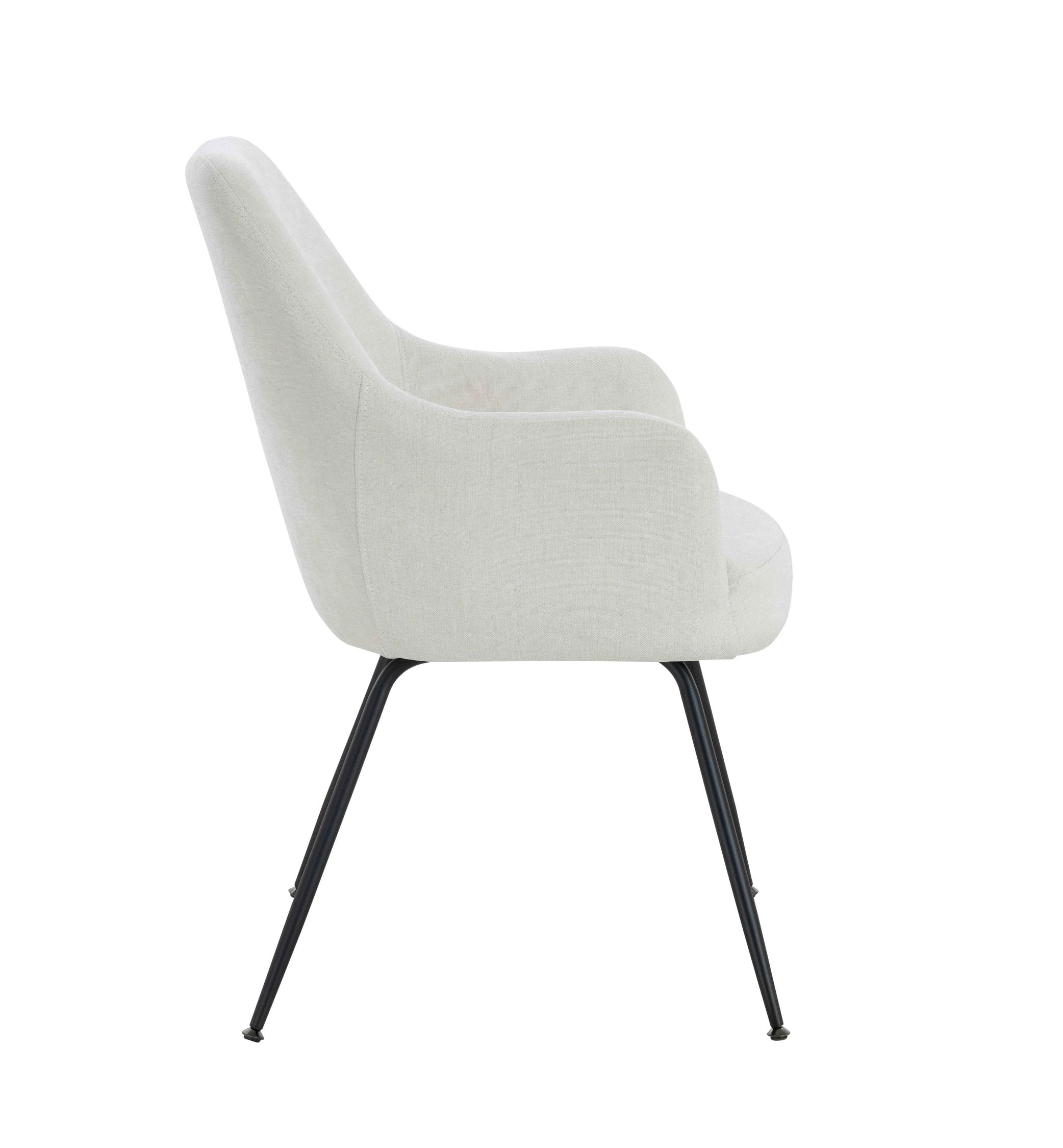 Set of 2 Henley Light Beige Chenille Dining Armchairs