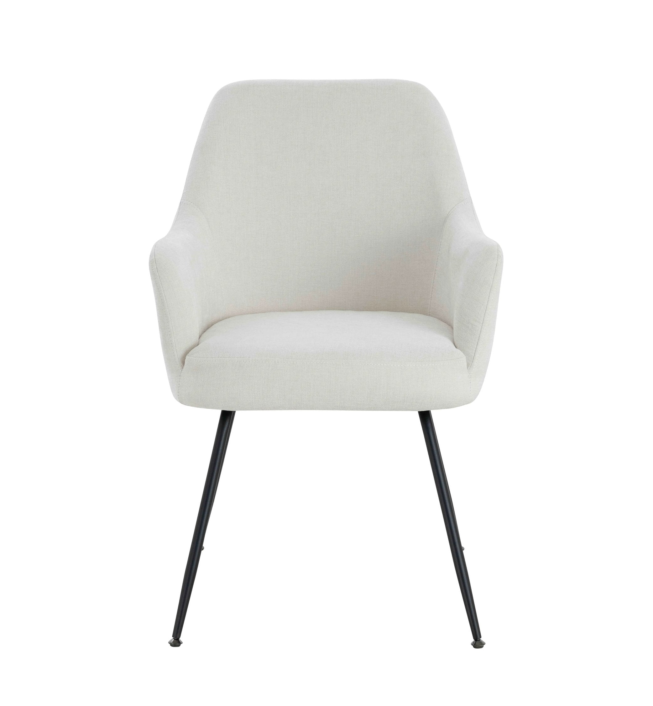 Set of 2 Henley Light Beige Chenille Dining Armchairs