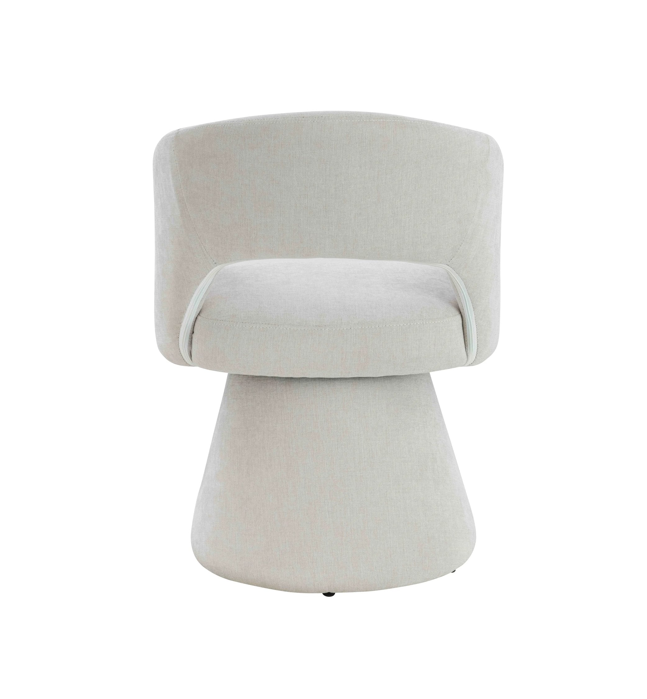 Henley Beige Chenille Curved Swivel Dining Chair