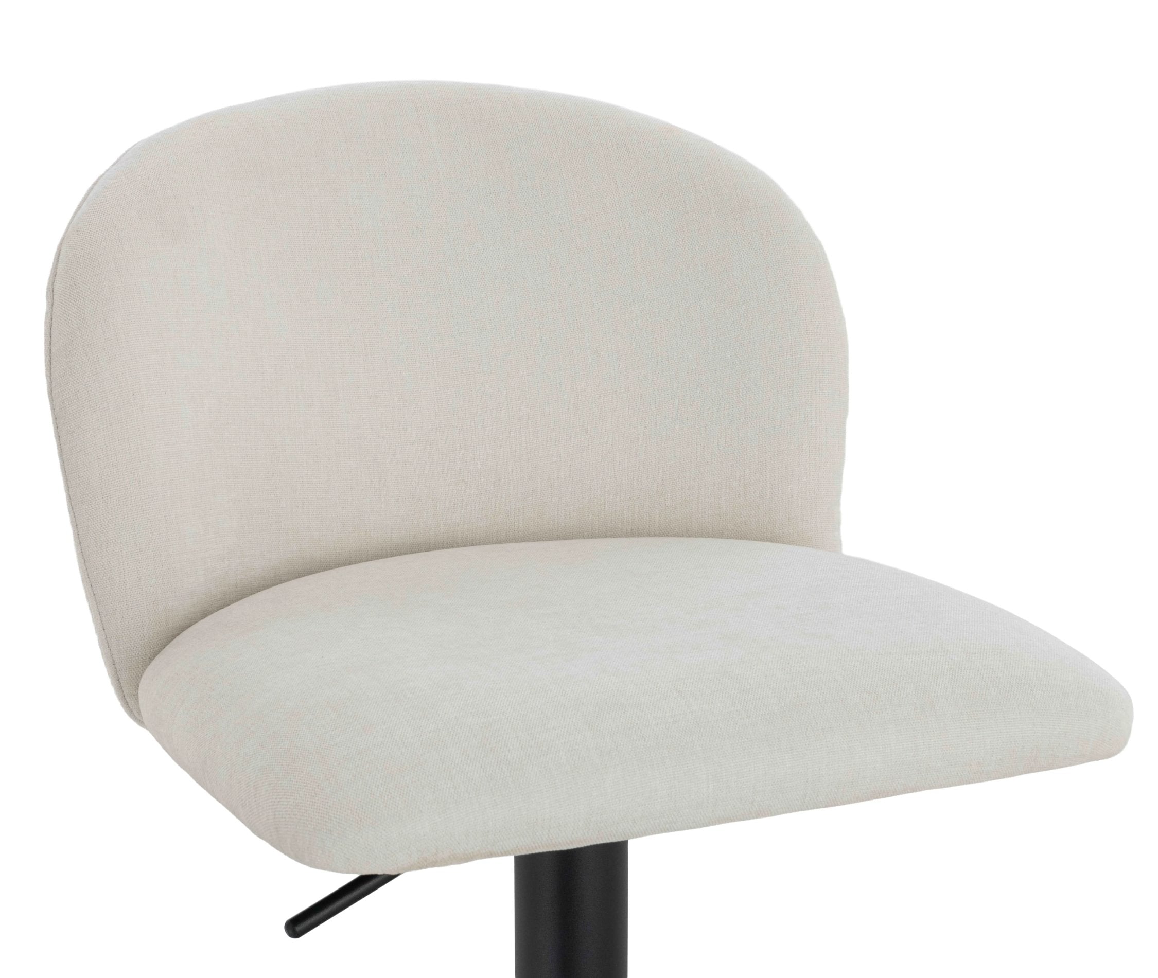 Set of 2 Henley Beige Chenille Curved Bar Stools