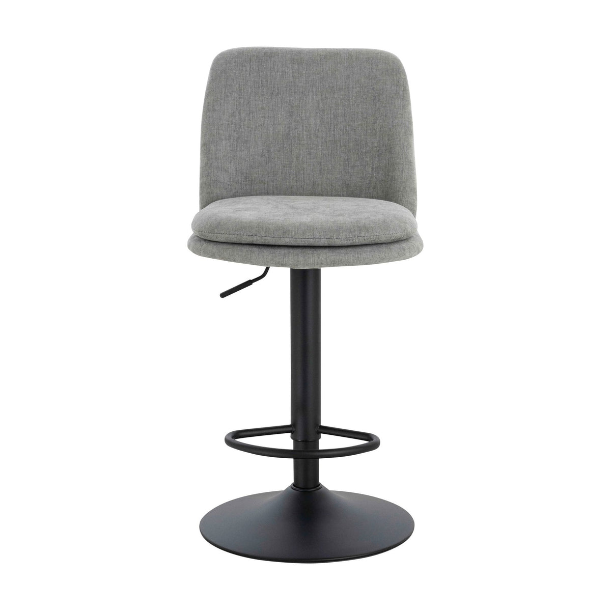 Set of 2 Henley Light Grey Chenille Cushioned Bar Stools