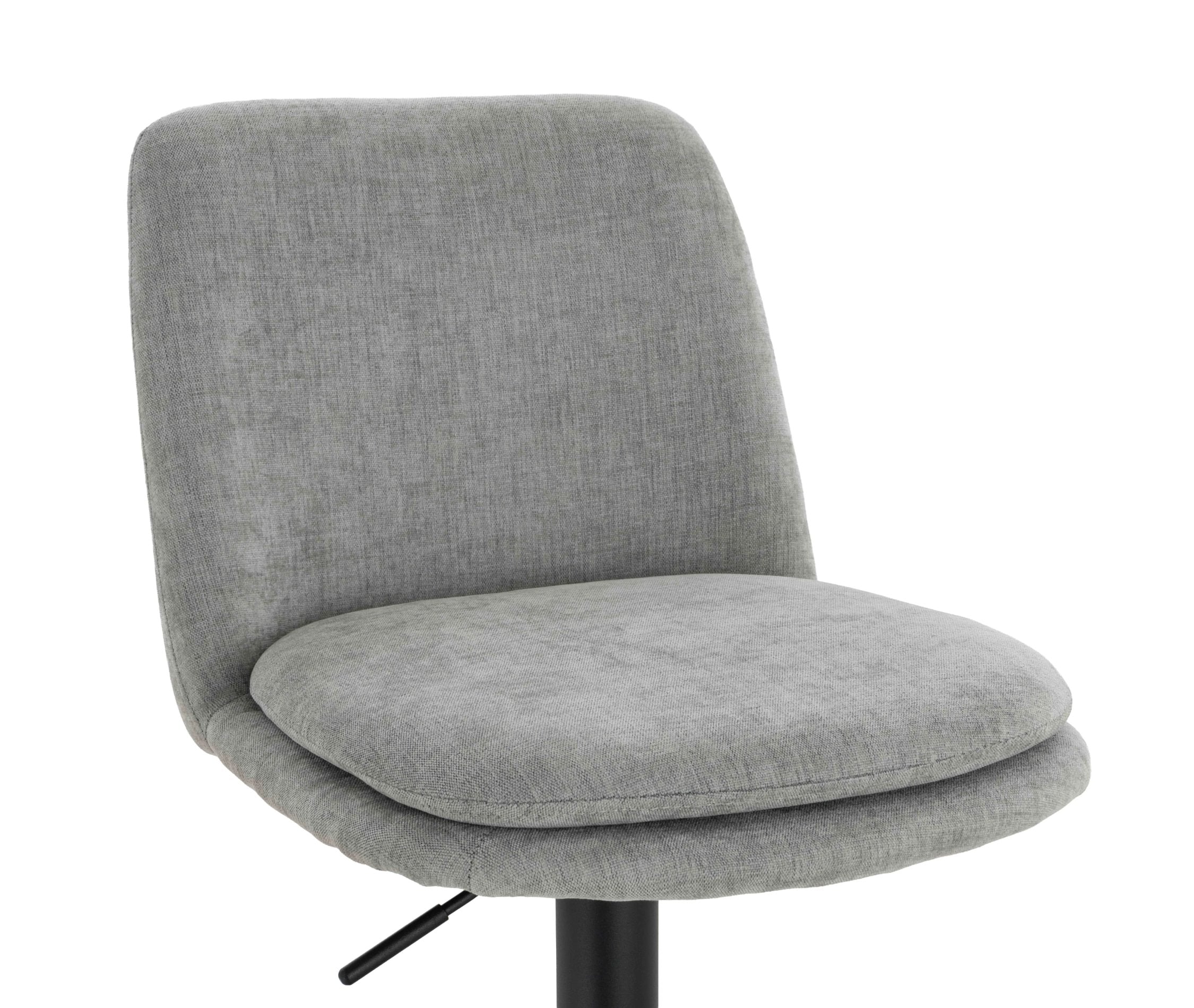 Set of 2 Henley Light Grey Chenille Cushioned Bar Stools