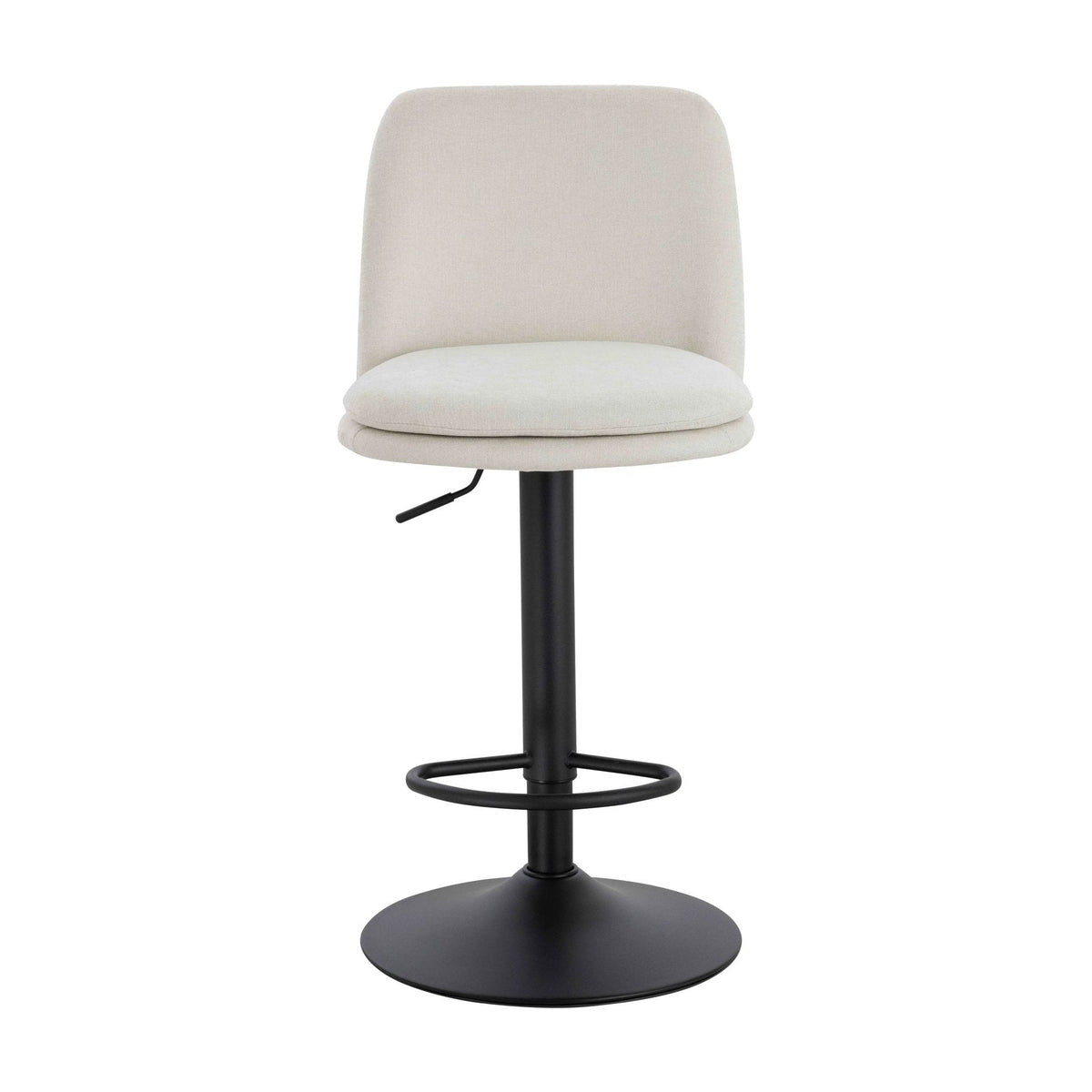 Set of 2 Henley Beige Chenille Cushioned Bar Stools
