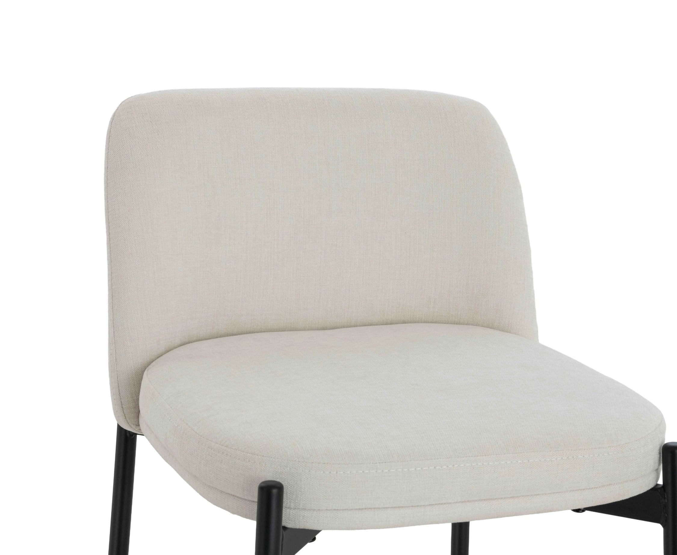 Set of 2 Henley Beige Chenille Black Leg Bar Stools