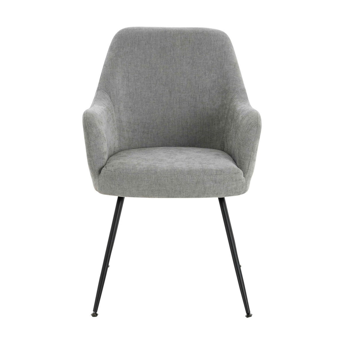 Set of 2 Henley Light Grey Chenille Dining Armchairs