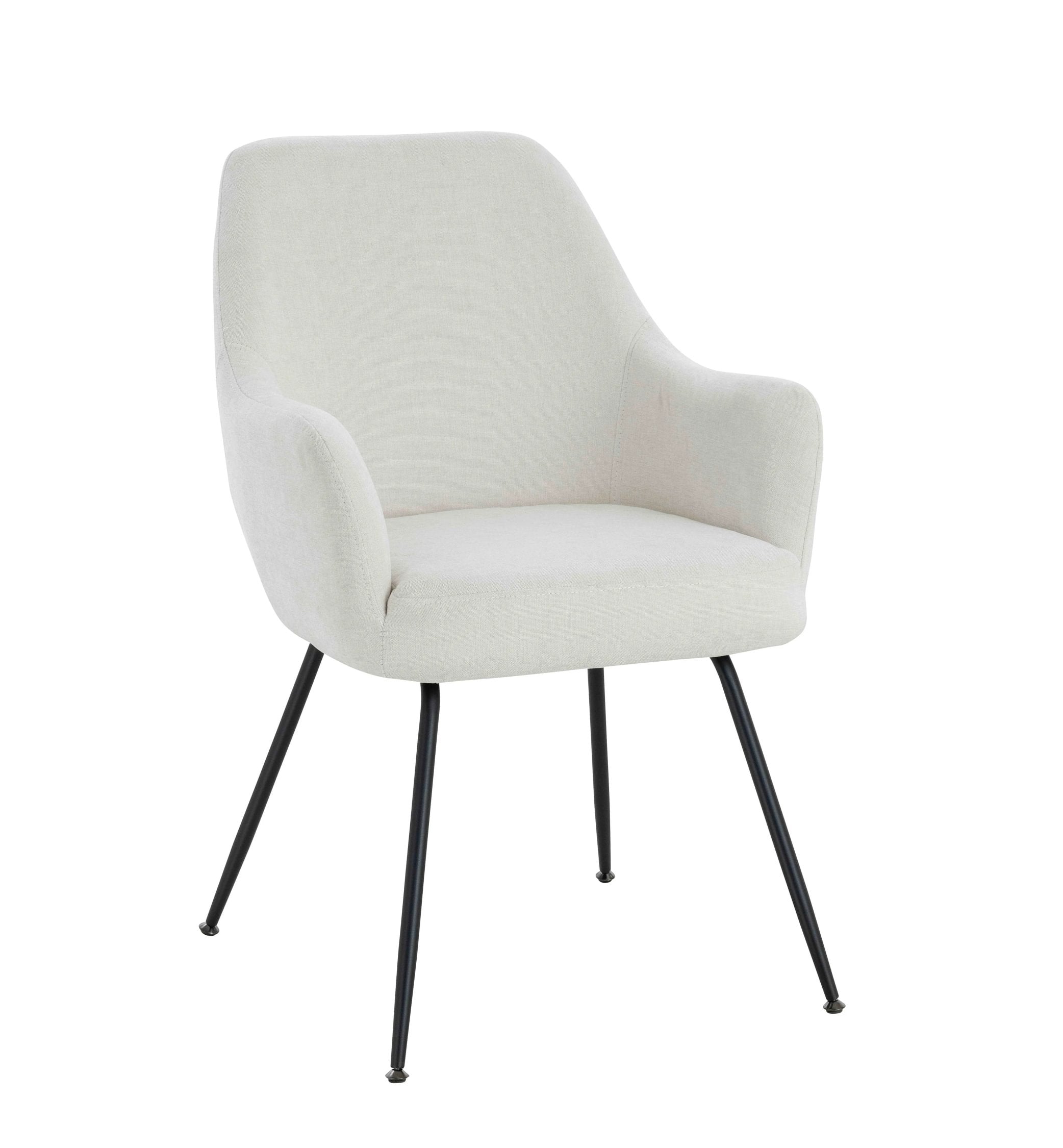 Set of 2 Henley Light Beige Chenille Dining Armchairs