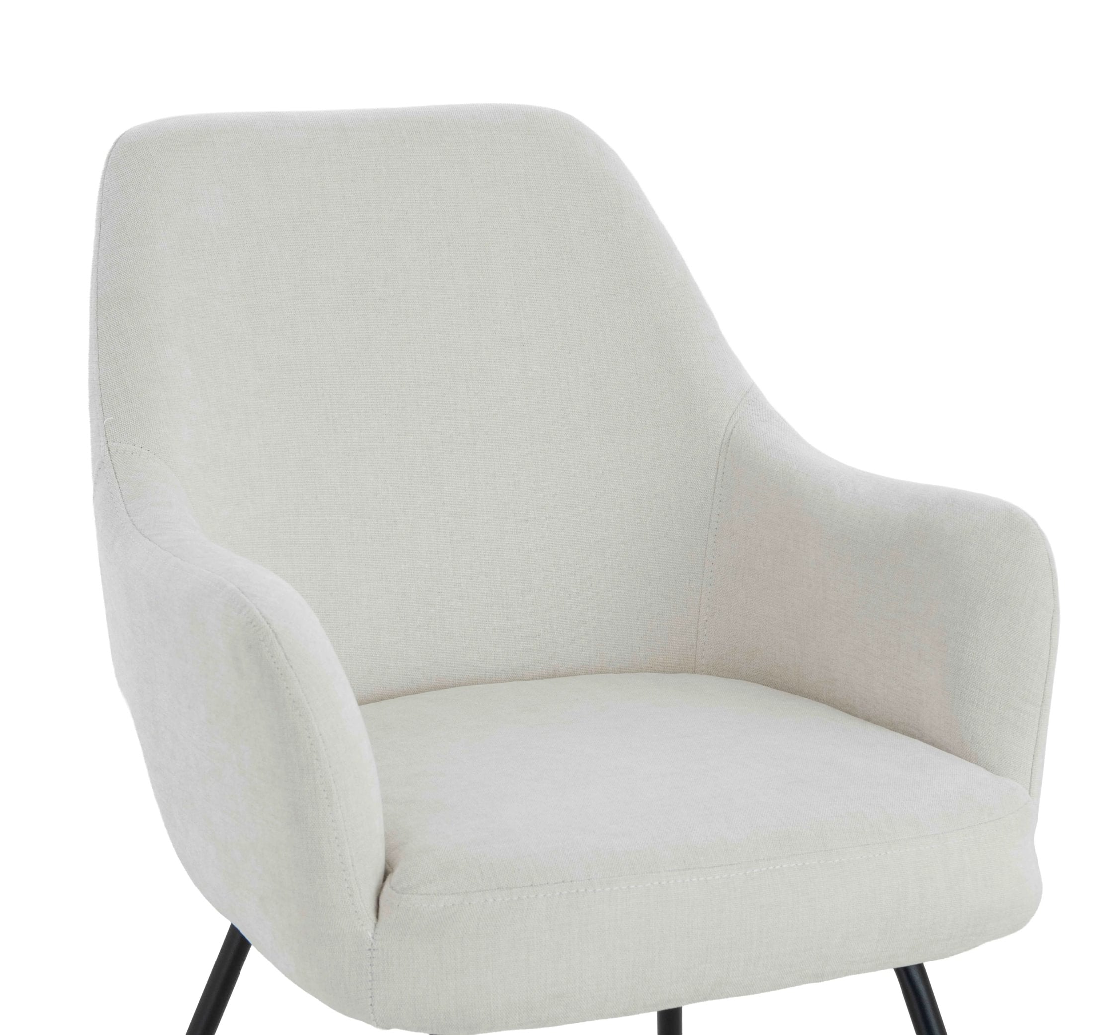 Set of 2 Henley Light Beige Chenille Dining Armchairs