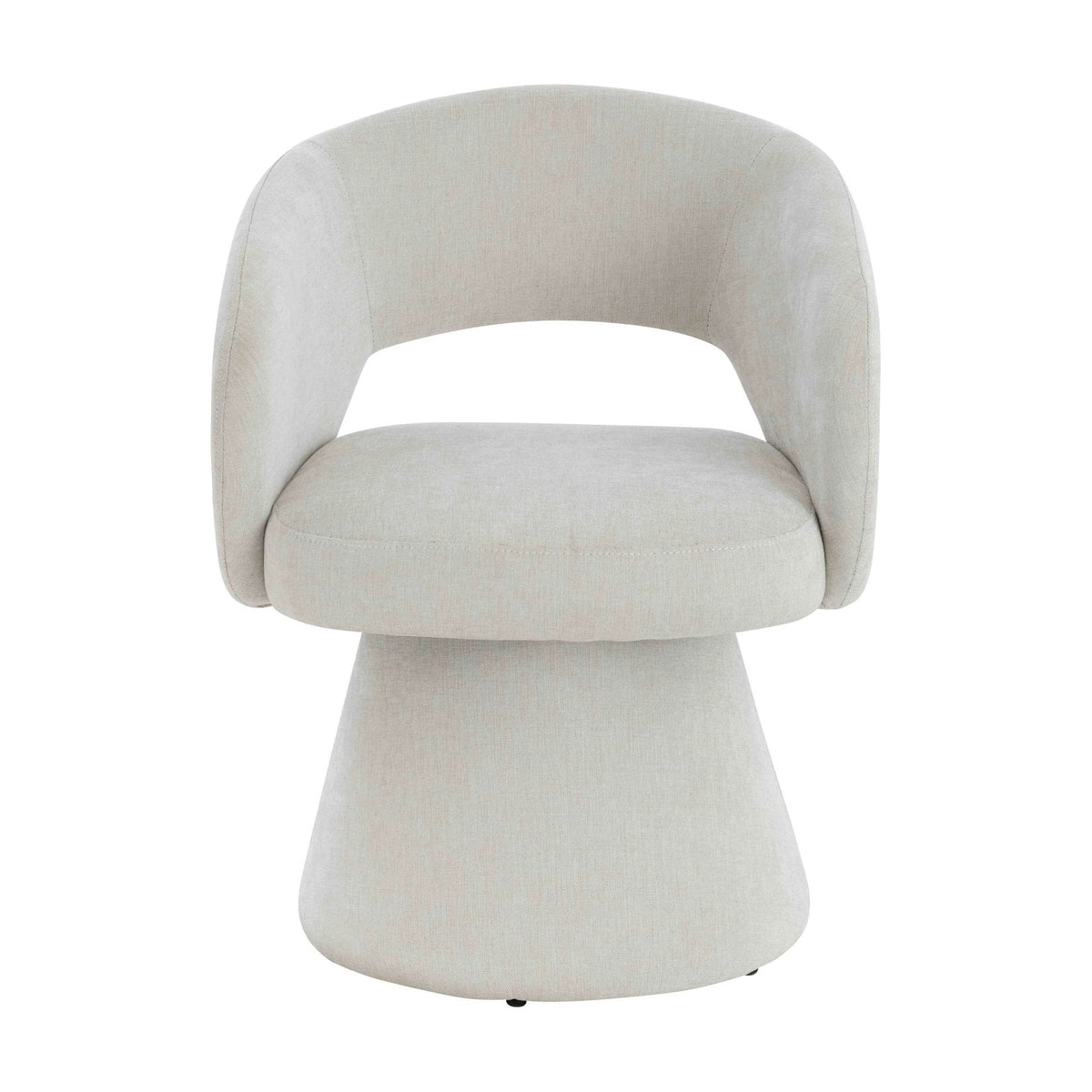 Henley Beige Chenille Curved Swivel Dining Chair