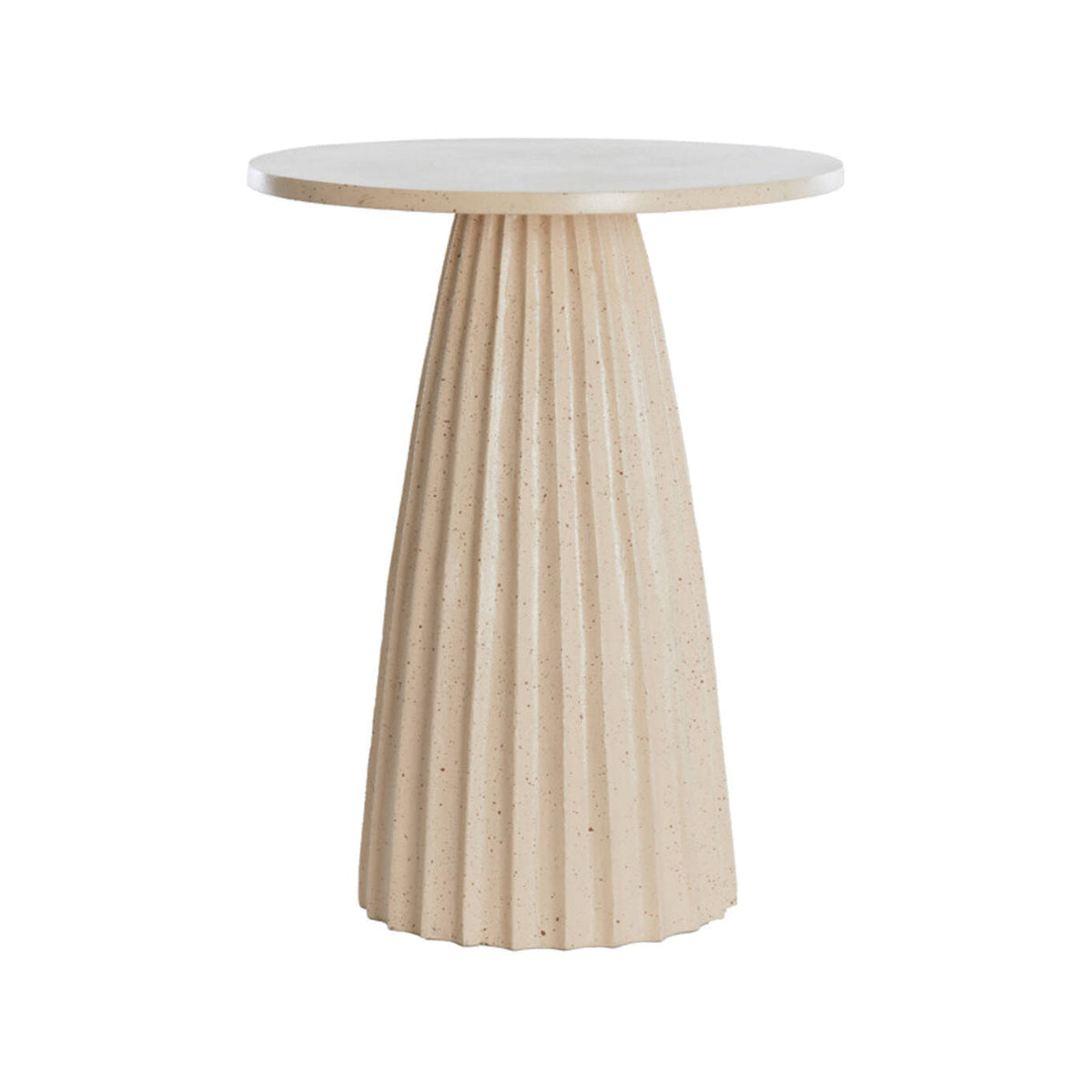 Veglia Matt Sand & Light Brown Spotted Metal Round Side Table 51cm