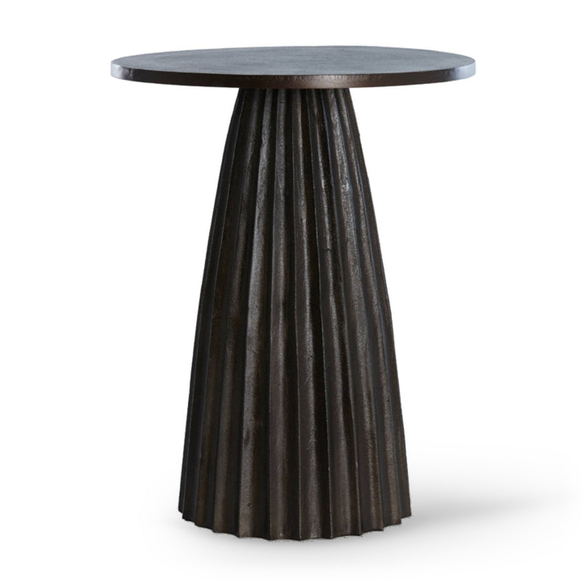 Veglia Matt Dark Brown Metal Round Side Table 51cm
