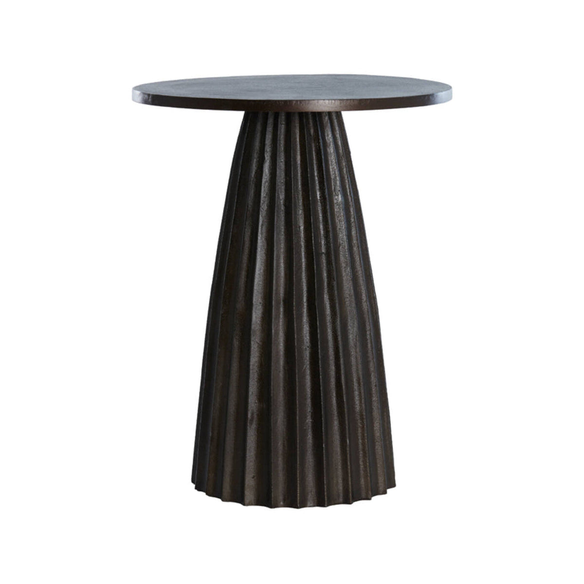 Veglia Matt Dark Brown Metal Round Side Table 51cm