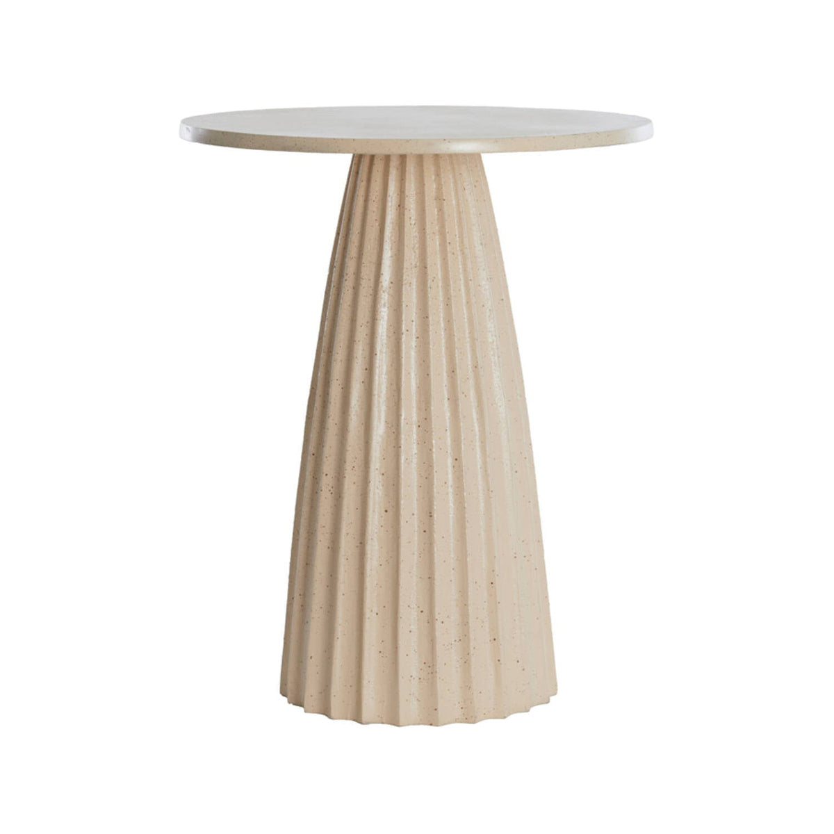 Veglia Matt Sand & Light Brown Spotted Metal Round Side Table 56cm