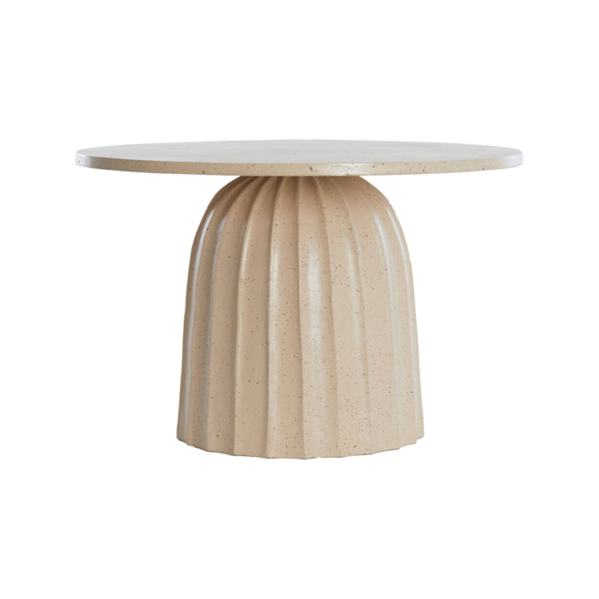 Veglia Matt Sand & Light Brown Spotted Metal Round Side Table 38cm
