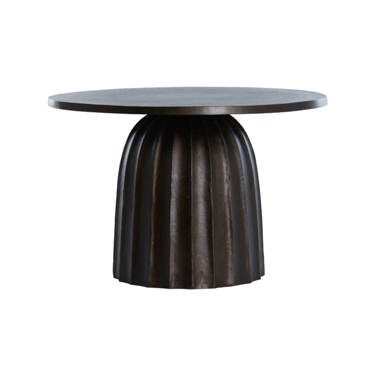 Veglia Matt Dark Brown Metal Round Side Table 38cm