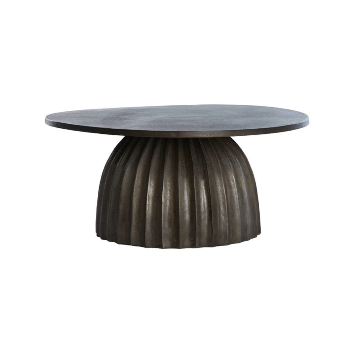 Veglia Matt Dark Brown Metal Round Side Table 33.5cm