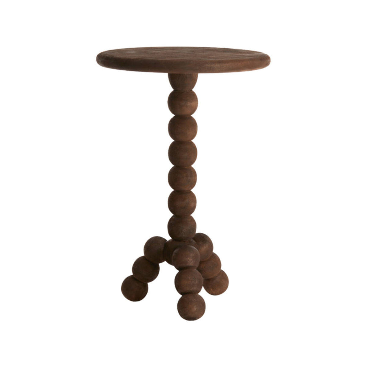 Veglio Matt Dark Brown Wood Round Side Table