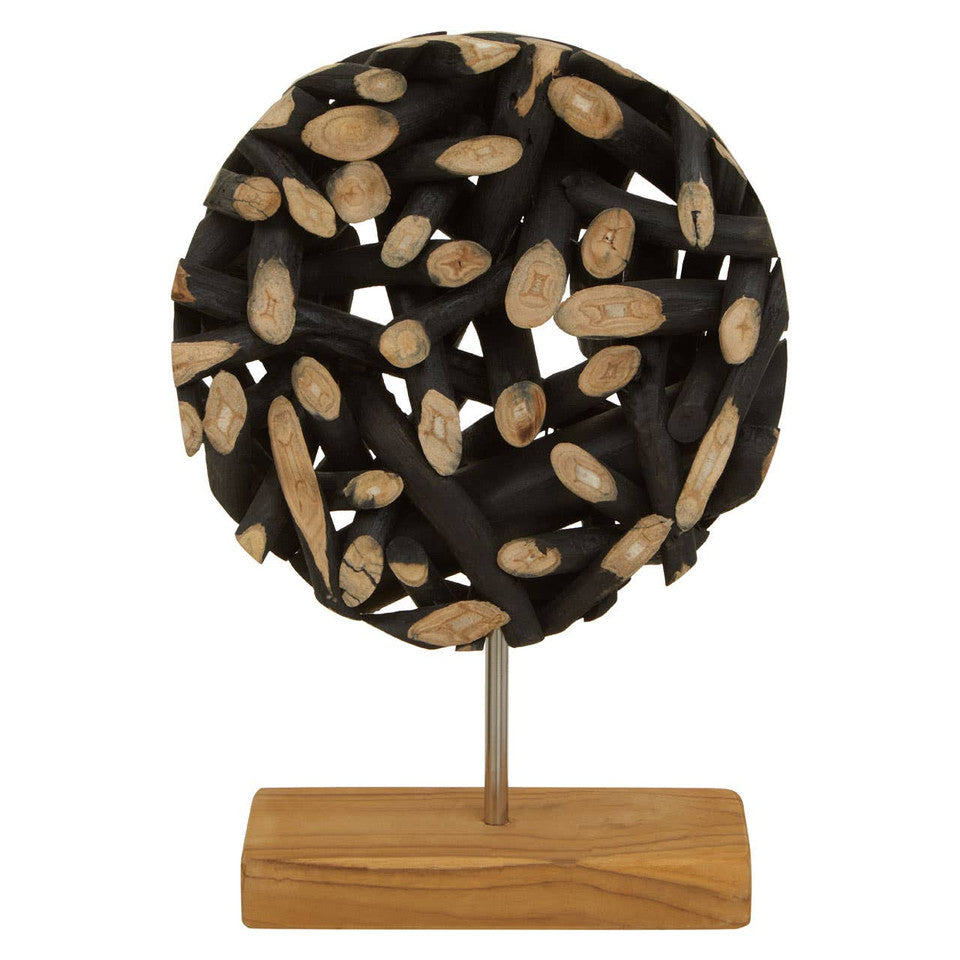 Lyra Rustic Teak Wood Cluster Sculpture | Small